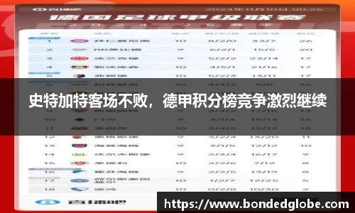 史特加特客场不败，德甲积分榜竞争激烈继续